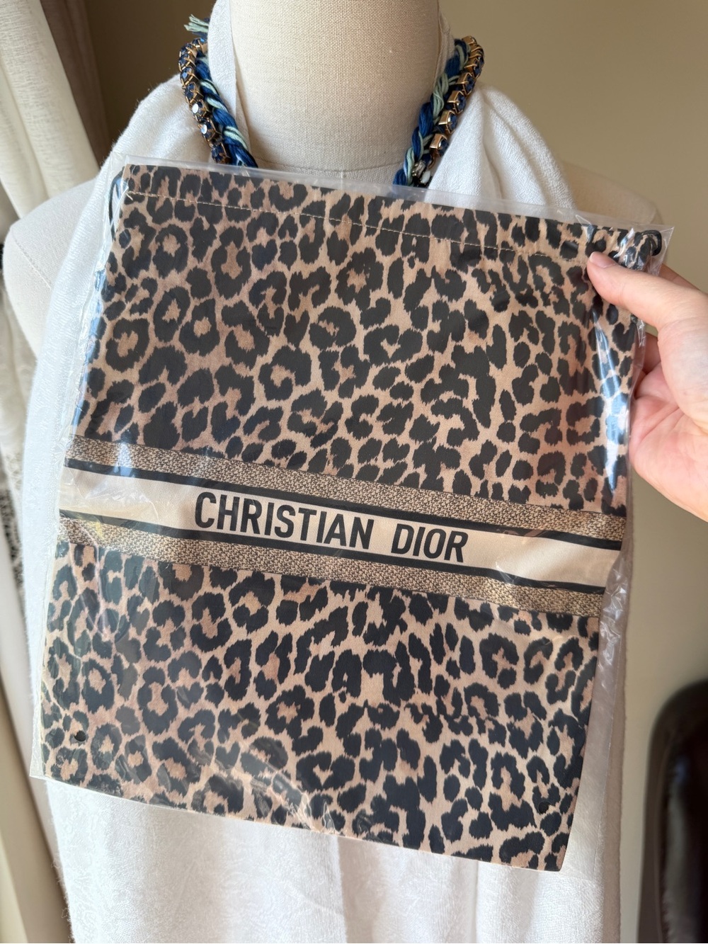 Dior Leopard Print dust bag